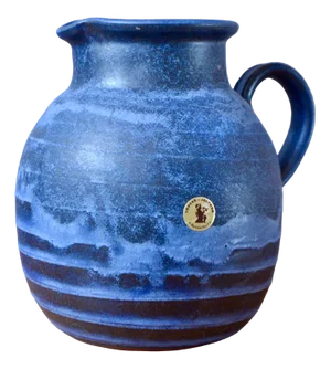 Blue Ceramic Pitcher Vase with Flow by Töpfer Julchen