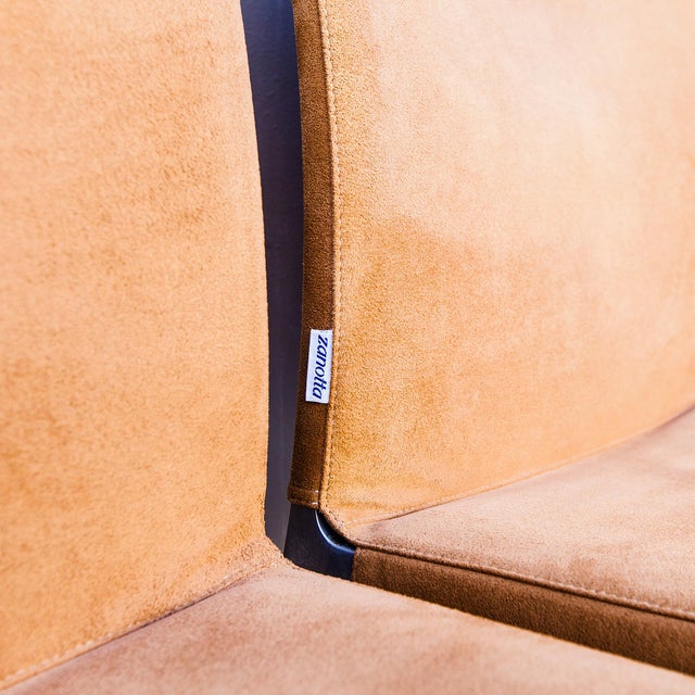 Tan Vintage Italian Suede "Lia" Dining Chairs by Zanotta For Sale - Image 8 of 18