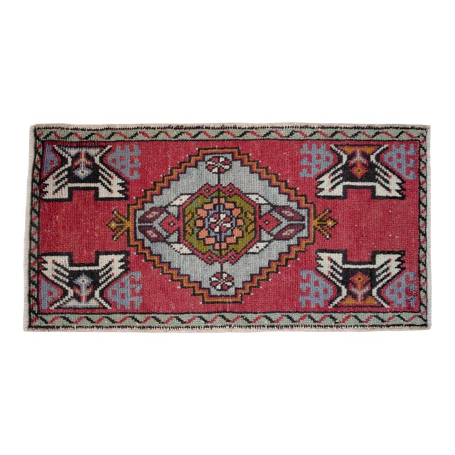 Hand Knotted Door Mat, Entryway Rug, Bath Mat, Kitchen Decor, Small Rug, Turkish Rug - 1'8" X 3'1" For Sale