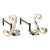 Mid-Century Modernist Scroll Form Andirons in Polished Brass For Sale