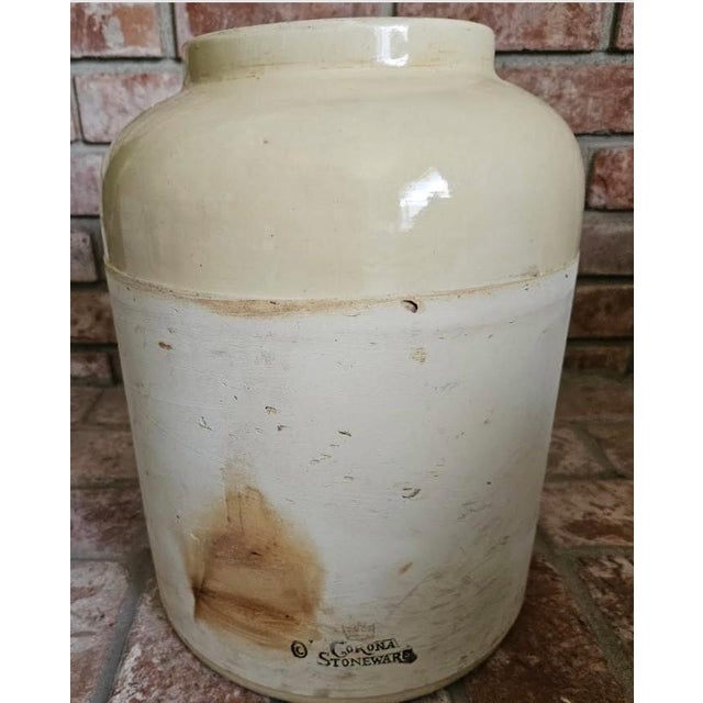1900 - 1909 Antique 1900s Corona Stoneware Edinburgh Whiskey Crock Jug 14 Inches For Sale - Image 5 of 13