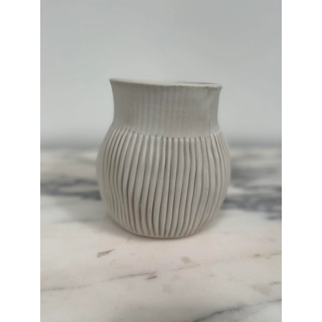 Ceramic Cym Warkov Medium Ribbed Porcelain Vase For Sale - Image 7 of 8