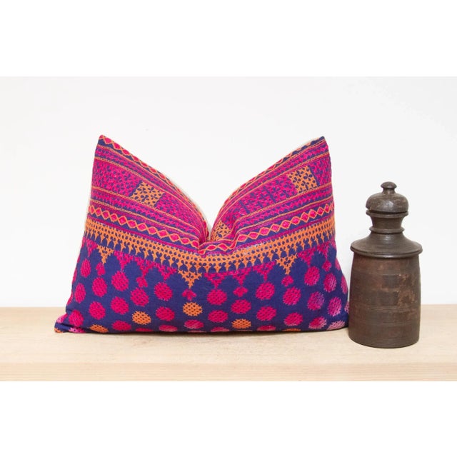 Textile Taman Embroidered Floral Pillow For Sale - Image 7 of 7