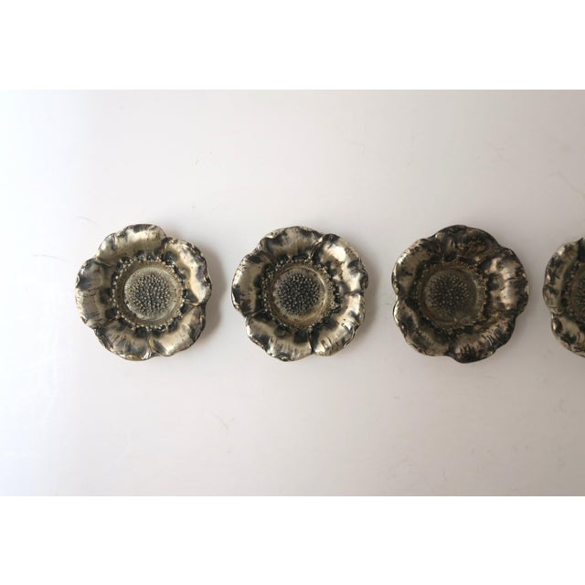 Late 20th Century Late 20th Century Italian Sterling Silver Flower Bowls, Organic Form, Buccellati Style, Set of 5 For Sale - Image 5 of 10