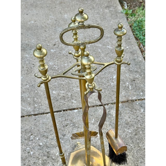 Late 19th Century Gothic Victorian 19th Century Fireplace Tools, Complete Set of 5 For Sale - Image 5 of 13