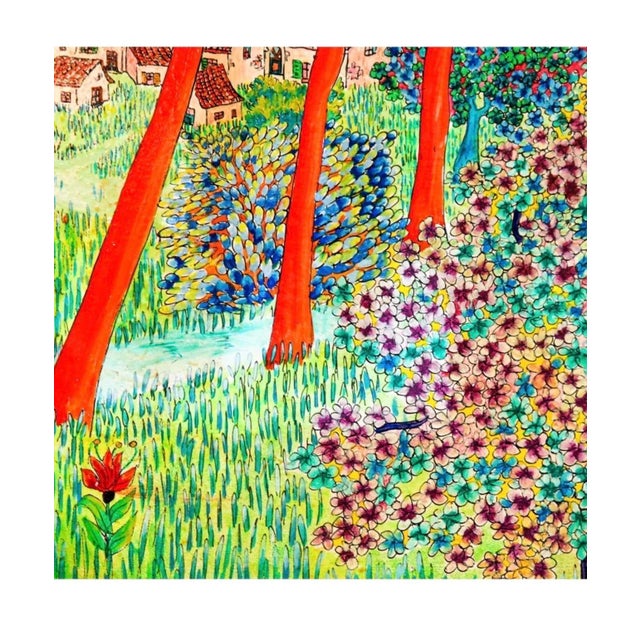 Michel Loeb, French Naive, Fauvist Oil on Panel Painting "Le Petit Clocher" Michel Loeb, c. 20th century For Sale - Image 10 of 14