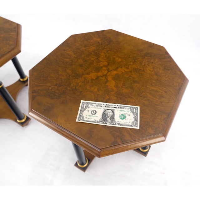 Pair of Baker Neoclassical Octagon Shape End Side Lamp Tables Stands MINT! For Sale - Image 12 of 12