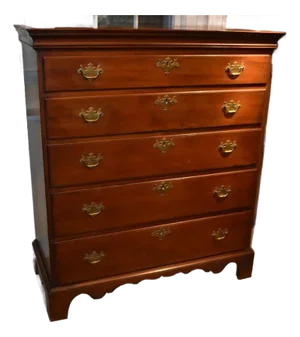 New England Pine Chippendale Tall Chest