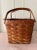 Brown Woven Hinged Lid Picnic Basket with Handles For Sale - Image 8 of 10