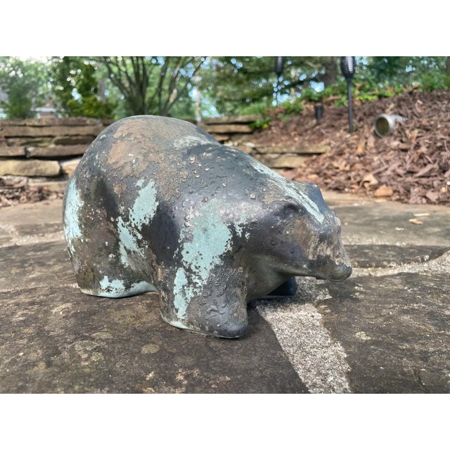 Contemporary Tony Evans Evans Studio Raku Ceramic Pottery Bear Sculpture For Sale - Image 3 of 12