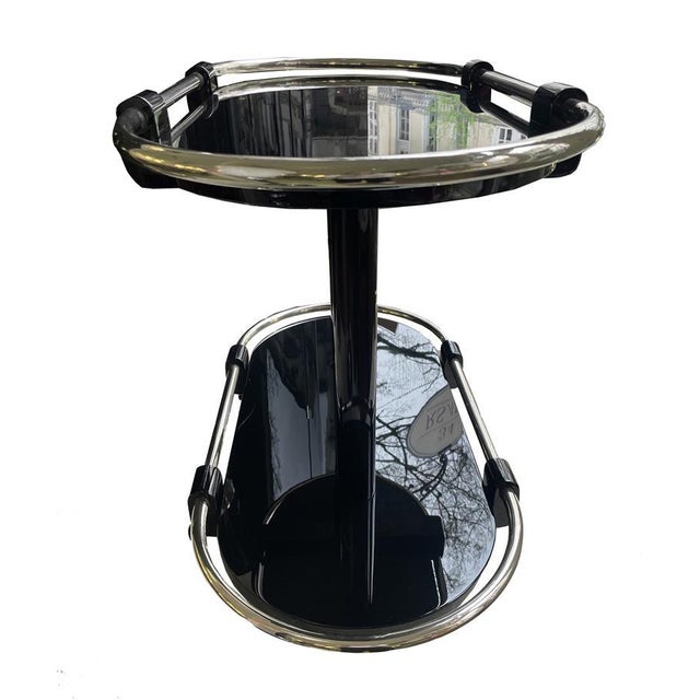 Art Deco Bar Cart in Black For Sale - Image 4 of 12