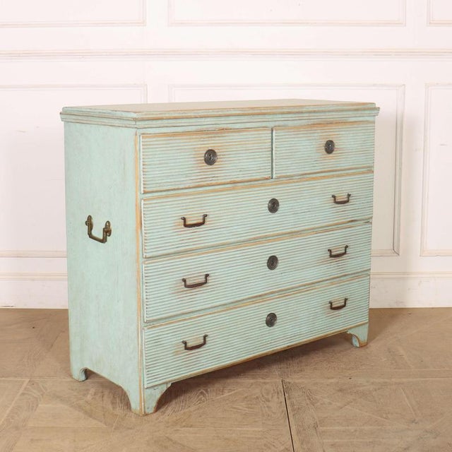 Wood Swedish Fluted Drawer Front Commode For Sale - Image 7 of 11