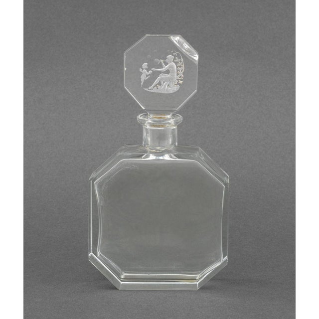 French Etched Glass Perfume Bottles, 5 For Sale - Image 10 of 13