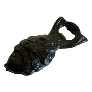Vintage Cast Iron Koi Fish Bottle Opener For Sale