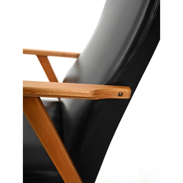 Black Scandinavian High Back Armchairs, 1960s, Set of 2 For Sale - Image 8 of 11
