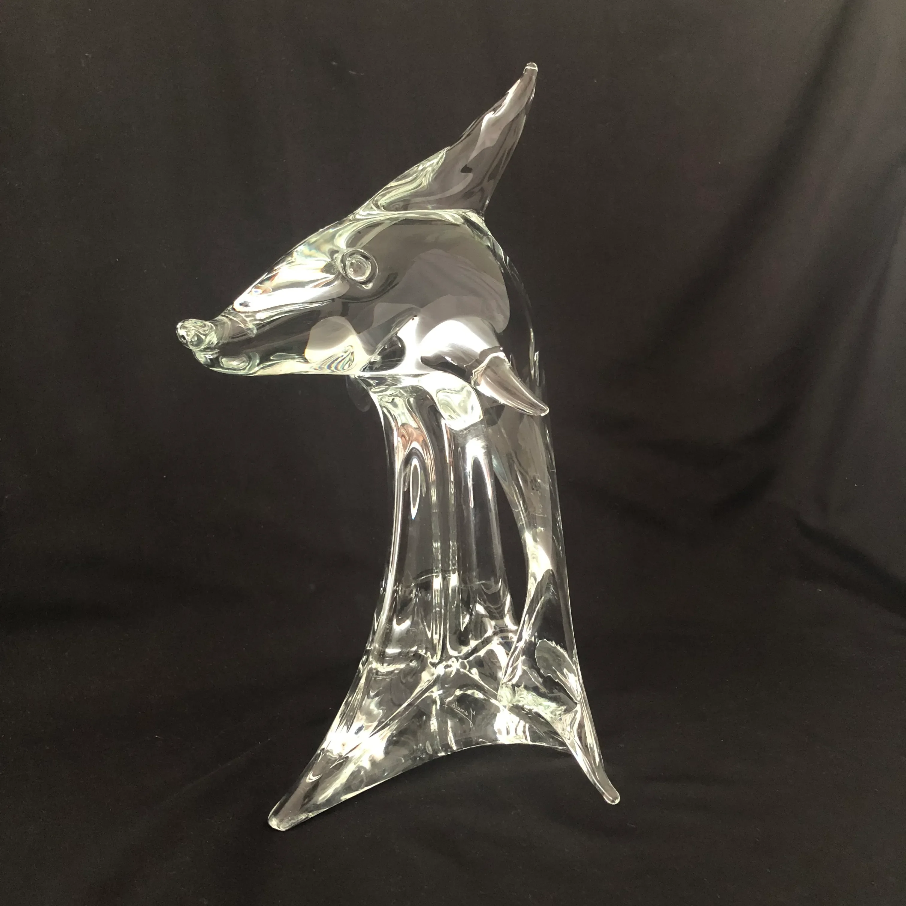 Mid 20th Century Murano Glass Dolphin Sculpture Licio Zanetti