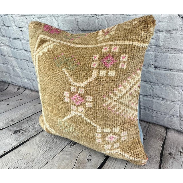 Vintage Pillow Case Turkish Rug Pillow Decorative Rug Pillow Dry cleaning only. PILLOW INSERT IS NOT INCLUDED