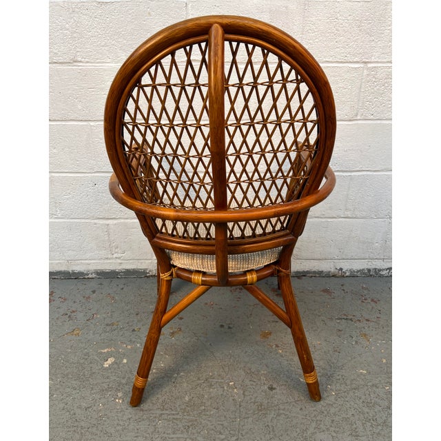 Vintage Boho Wicker Rattan and Bamboo Dining Set For Sale - Image 11 of 14