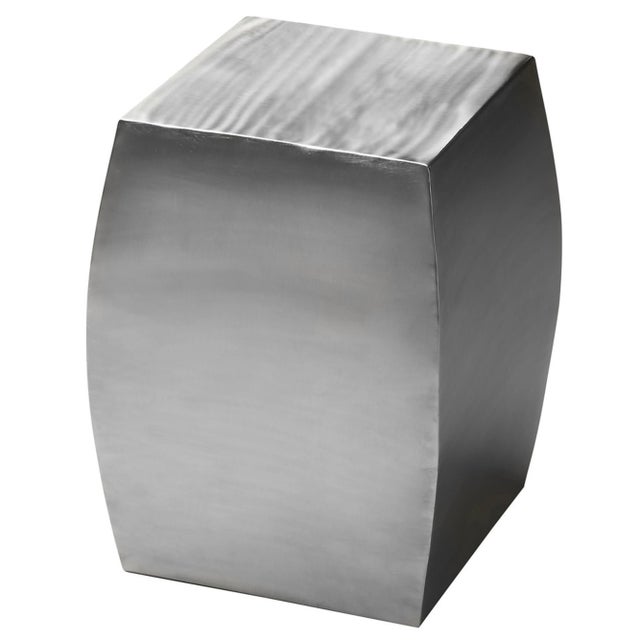 Contemporary Getty Stainless Steel Accent Table, Silver For Sale - Image 3 of 3
