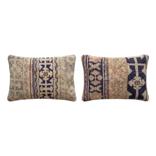 Beige Oushak Rug Pillow Cover 16'' X 24'' - Set of Two For Sale