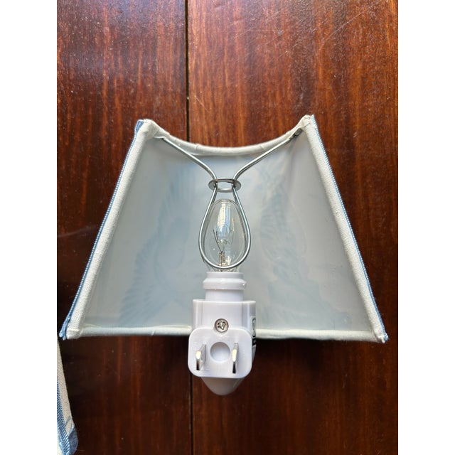 A nightlight handmade from an antique French printed cotton
