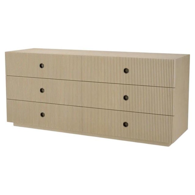 Light Yellow Dresser in Washed Oak Veneer and Bronze Finish For Sale - Image 8 of 8