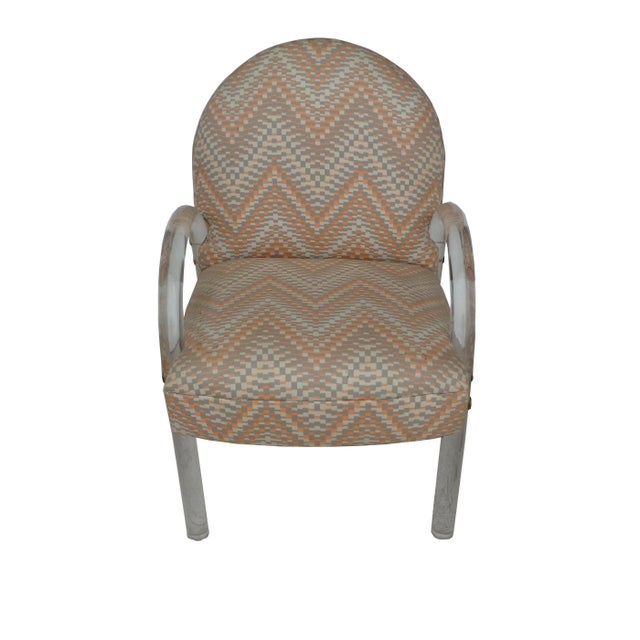 Charles Hollis arm chair circa 1970 Cascading lucite arms which transition gracefully to form the waterfall legs. Designed...