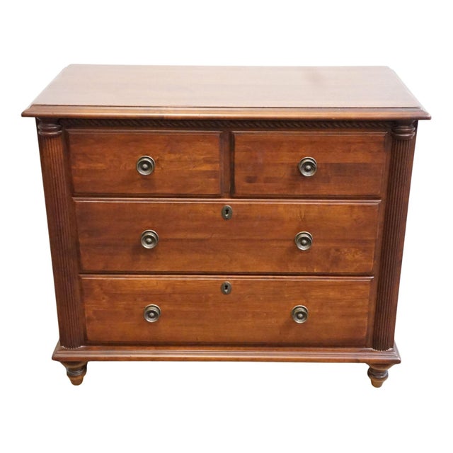 Contemporary Durham Furniture Saville Row Collection Solid Cherry Early American 36" Nightstand Chest 980-204 For Sale - Image 3 of 14