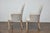 White Pair of French Midcentury Armchairs with Linen Upholstery, Curved Tapered Legs For Sale - Image 8 of 12