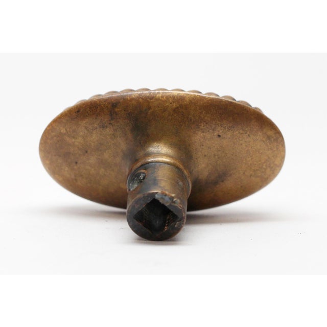 Vintage Oval Bronze Beaded Entry Door Knob For Sale - Image 4 of 4