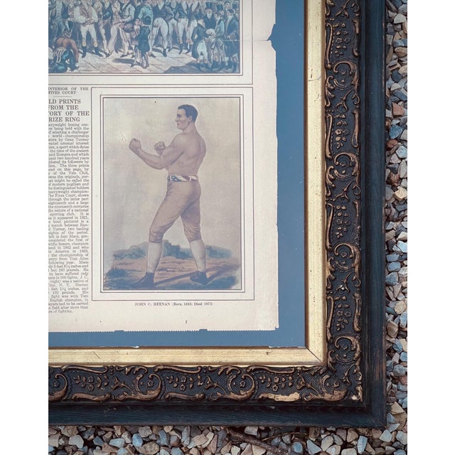 Authentic Antique Boxing Program 1926 New York World Newspaper Supplement Beautifully Presented in Period Carved Frame For Sale In Philadelphia - Image 6 of 9