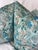 2020s Printed Velvet in Aqua 22” Pillows-A Pair For Sale - Image 5 of 6