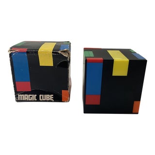 1980's Postmodern "Magic Cube" Hidden Desk Accessory Art Sculpture with Box by George Matsumoto For Sale