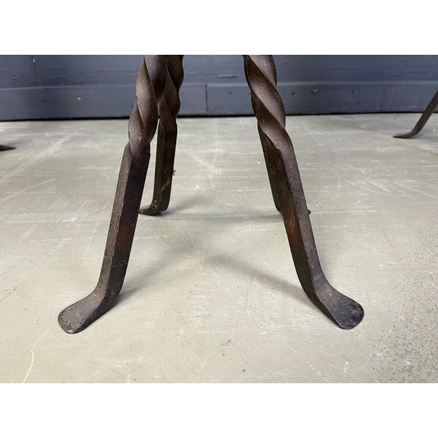 Vintage French Wrought Iron Bar Stools, 1960s, Set of 3 For Sale - Image 9 of 13
