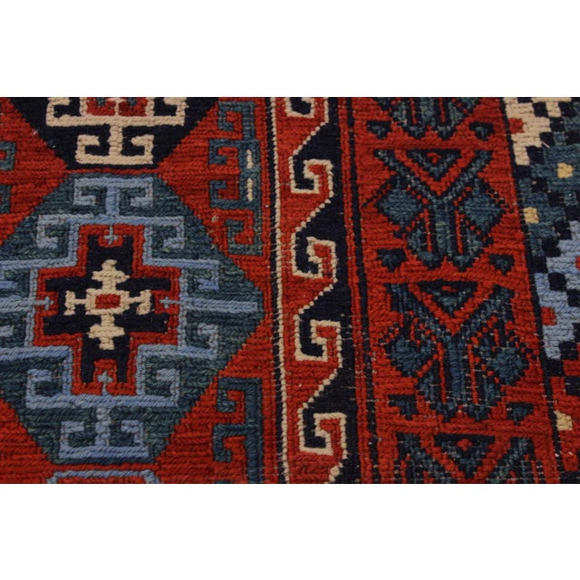 1970s Semi Vintage Tribal Soumakh Wool Rug - 6'4" X 8'6" For Sale In New York - Image 6 of 9