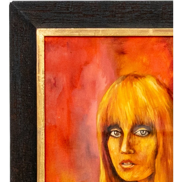 Late 20th Century Vintage Mid-Century Expressionist Oil Painting Portrait of a Blonde Woman by Z Pintel, Framed For Sale - Image 5 of 16