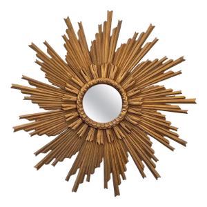 Large French Gilt Starburst or Sunburst Mirror (Diameter 45 1/2)