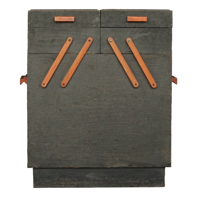 Modernist Sewing Box with Orange Details, 1930s For Sale