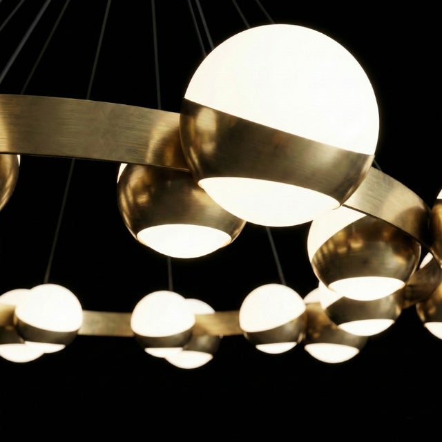Stilnovo Large Ring Ceiling Lamp with Spheres from Stilnovo, 1950s For Sale - Image 4 of 5