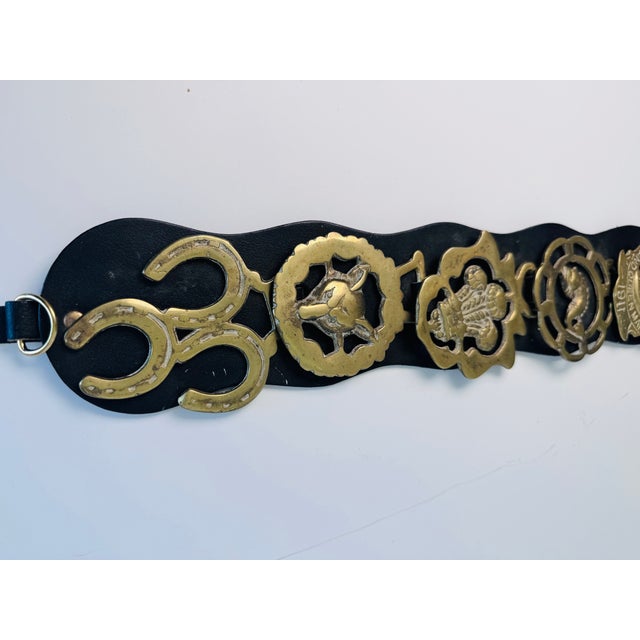 1970s 1970s Brass and Leather Horse Bridle Strap For Sale - Image 5 of 7