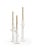 Branch out your design style with our Faux Bois candlesticks. This set of three white glazed ceramic candlesticks bring...