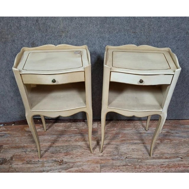 20th Century Louis XV Lacquered Bedside Tables, Set of 2 For Sale - Image 3 of 10