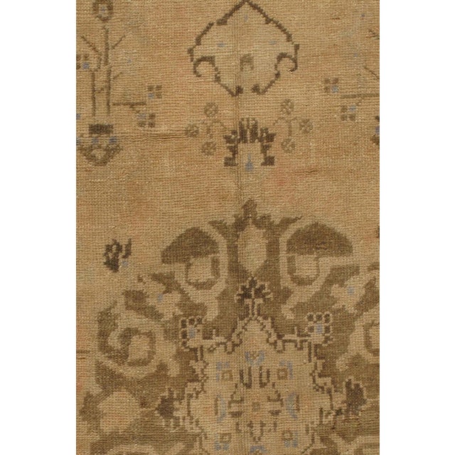 Textile Vintage Circa 1950 Brown Turkish Oushak Area Rug , 4ft 5in X 8ft 7in For Sale - Image 7 of 8