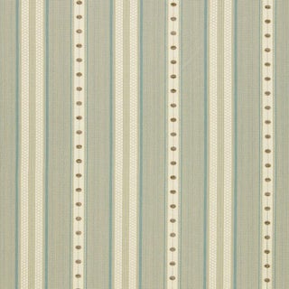 Sample - Schumacher Francesca Stripe Fabric in Moonstone For Sale