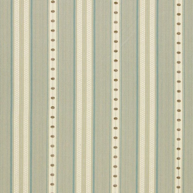 Sample - Schumacher Francesca Stripe Fabric in Moonstone For Sale