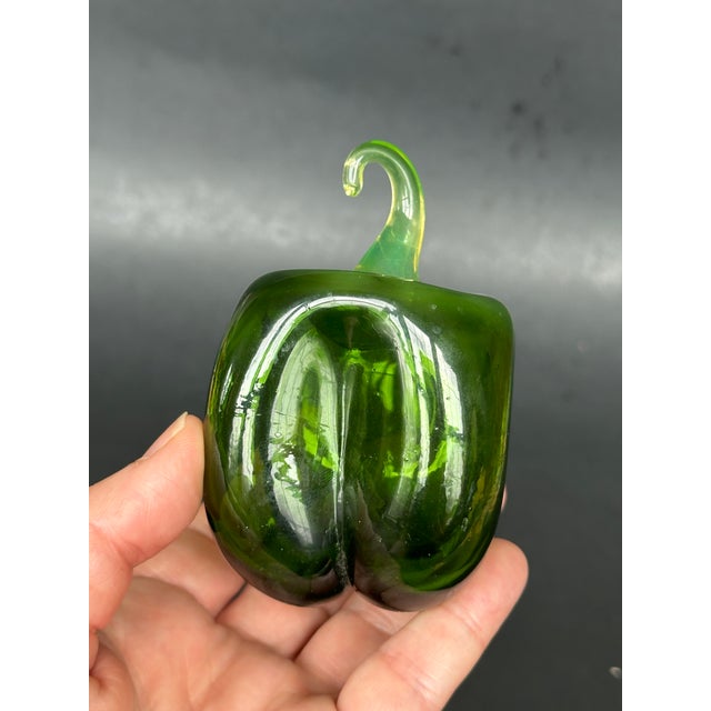Red Hand Blown Glass Red and Green Pepper Vegetable Figurines For Sale - Image 8 of 12