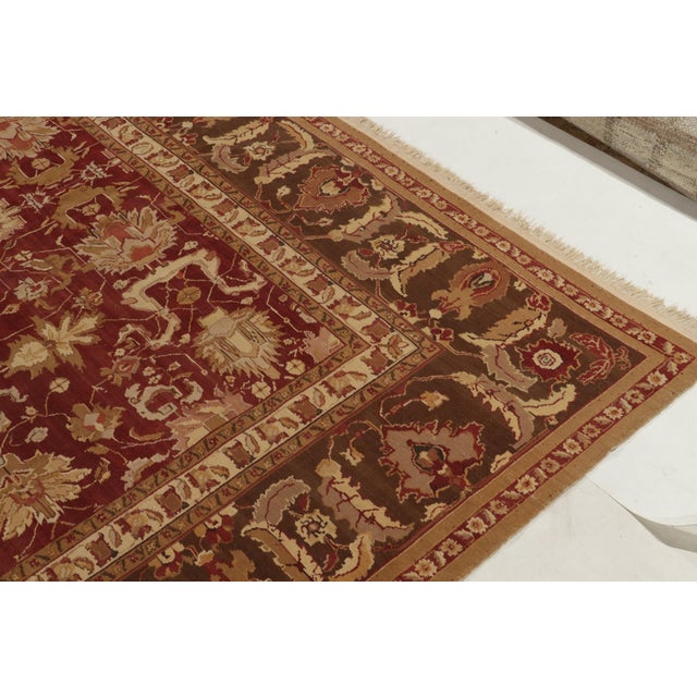 Red Traditional Agra Style Rug in Red, Beige and Brown Floral Pattern by Rug & Kilim For Sale - Image 8 of 10
