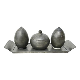 1930s Just Andersen Pewter Table Setting - Set of 4 Pieces For Sale
