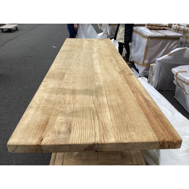 10Ft. Antique French Weathered Oak Farm Table For Sale - Image 13 of 18