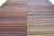 Abstract Modern Striped Kilim Flatweave Multicolor Handmade Wool Rug For Sale - Image 3 of 11